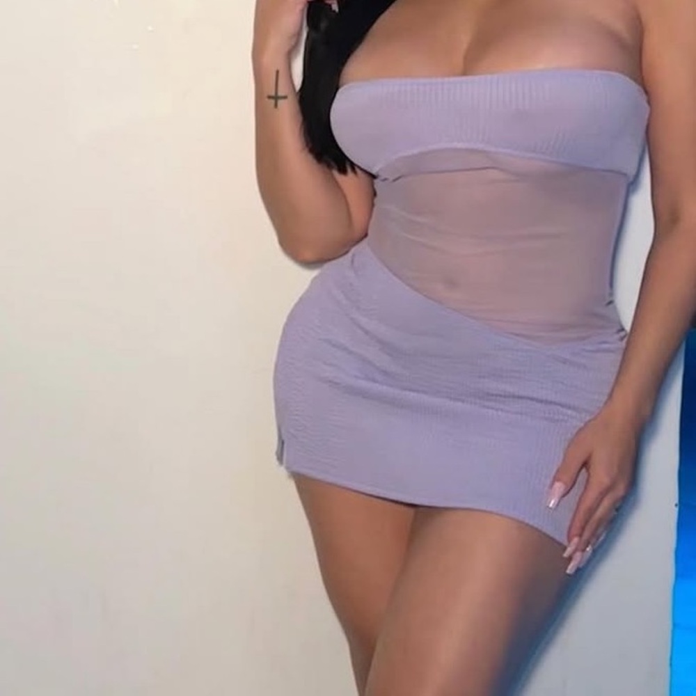 Lilac mesh, mini dress size small